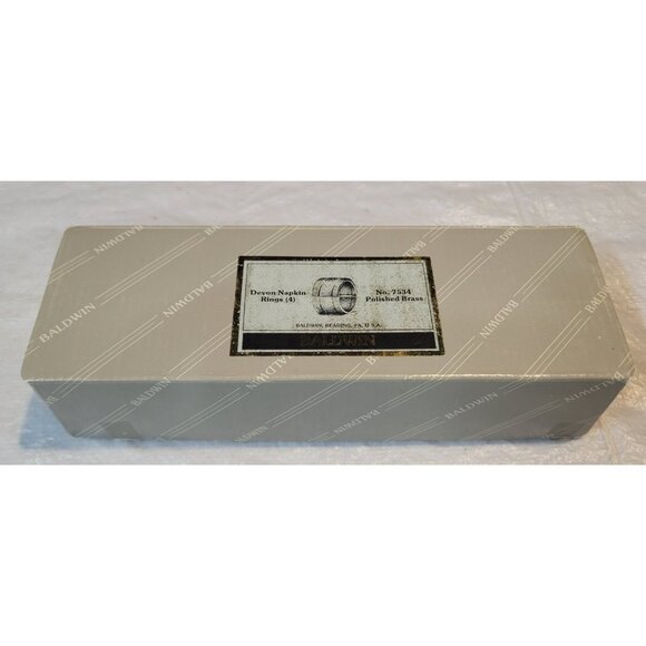 Devon Baldwin Polished Brass Napkin Rings #7534 in Original Box Set of 4 - Picture 1 of 3
